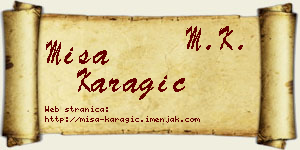 Miša Karagić vizit kartica